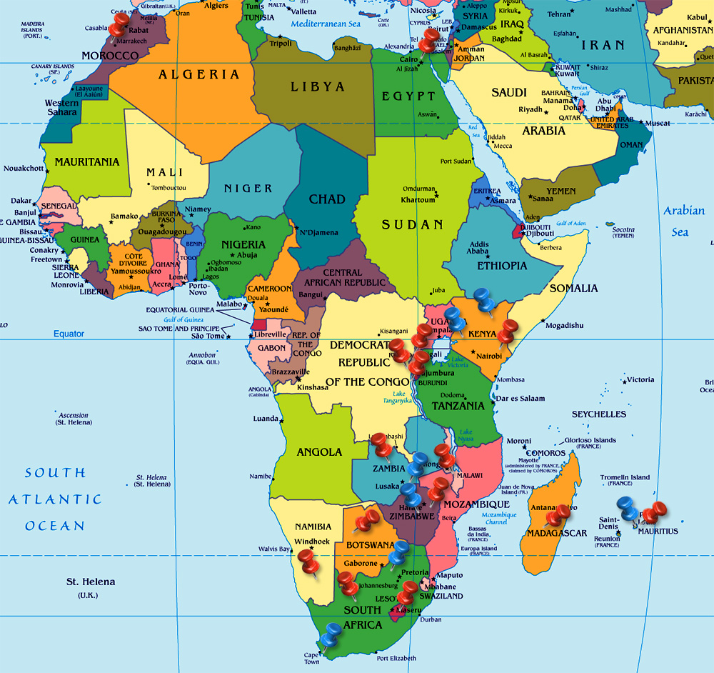 Africa Map Mauritius Map Of Africa